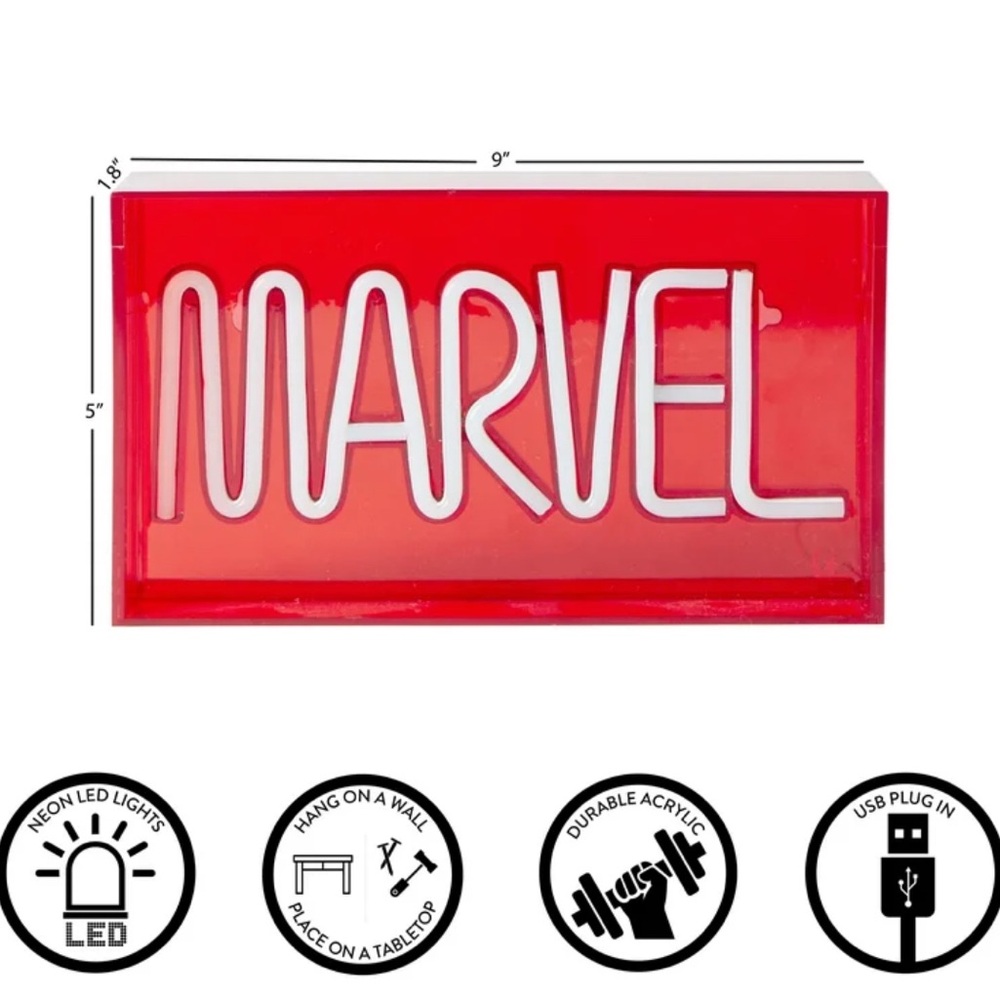 Marvel Red LED Neon Light - Picture 3 of 5